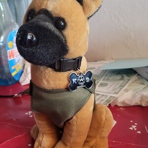 Plush Dog Toy with Black and Tan Colors